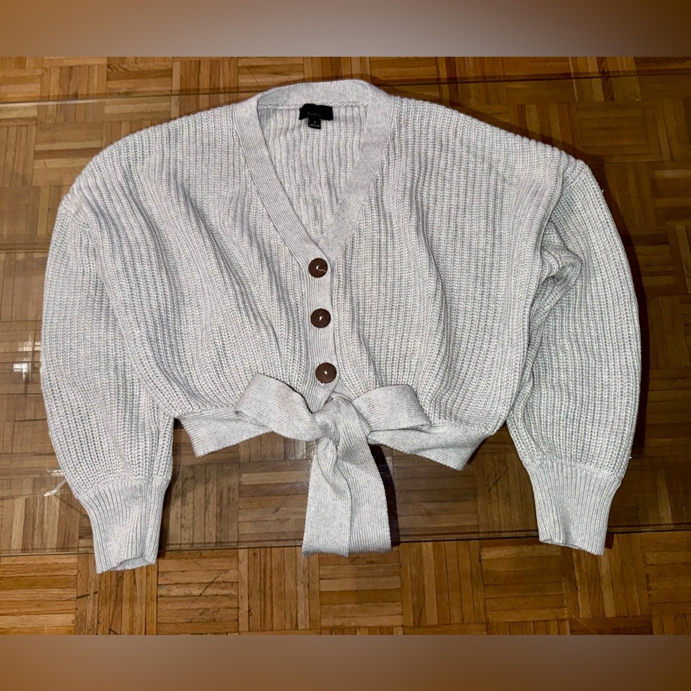 Women's Gray Button-Up Sweater